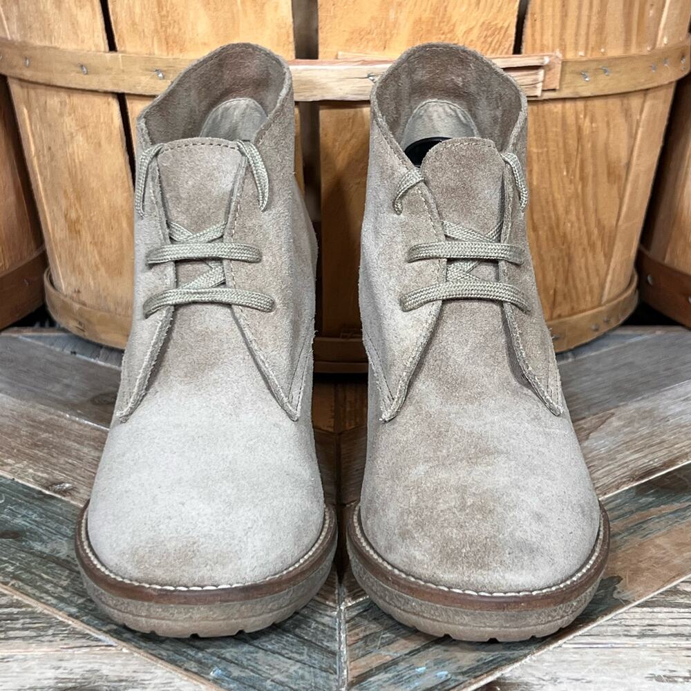 J.Crew MacAlister Chunky Heel Sand Suede Italy Desert Ankle Boots Womens Size 10 - Picture 4 of 11